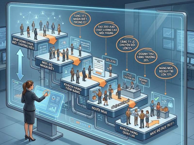 Mục tiêu kế hoạch marketing giúp định hướng hoạt động và đo lường kết quả